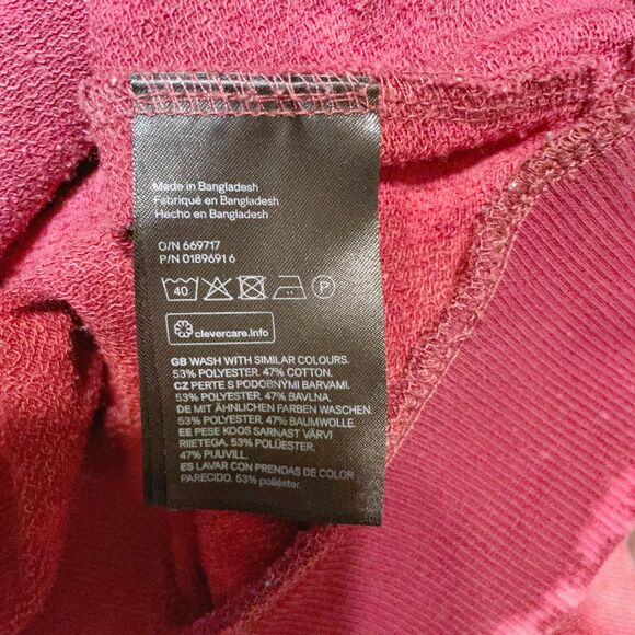 H&M Divided Red Bleach Dye Sweatshirt Womens Size Small Crew Neck Pullover - Picture 4 of 4